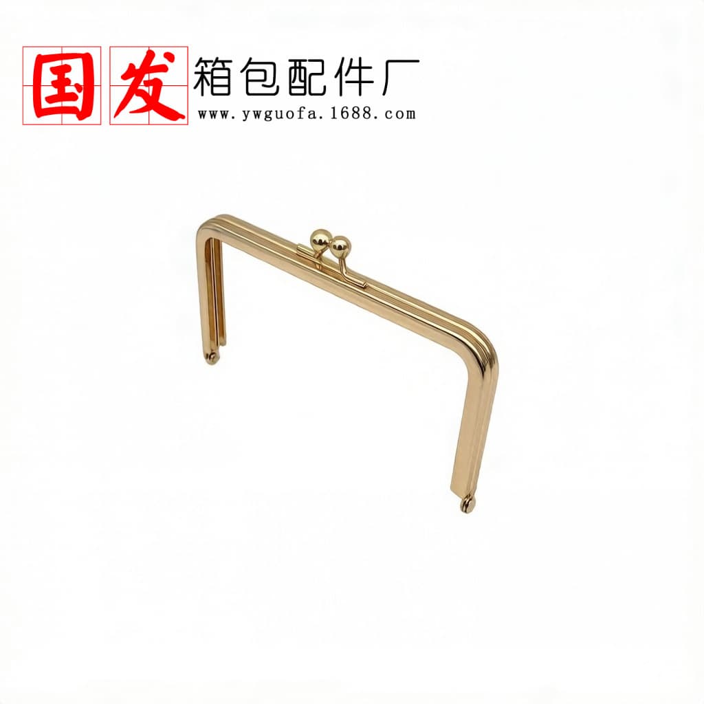 Square 14CM Light Gold Smooth No-Hole Adhesive Coin Purse Clasp Frame DIY Hardware Bag Clasp Purse Clip