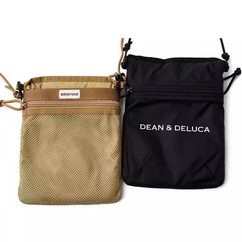 New trendy deandeluca foldable portable shopping bag, simple crossbody and handbag two-in-one lightweight combo bag