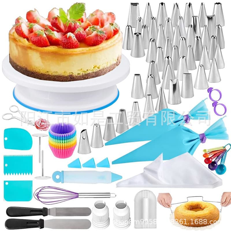 Amazon Hot Selling Baking Cake Turntable Set Cake Dessert Decoration Piping Tool DIY Cake Rotating Stand