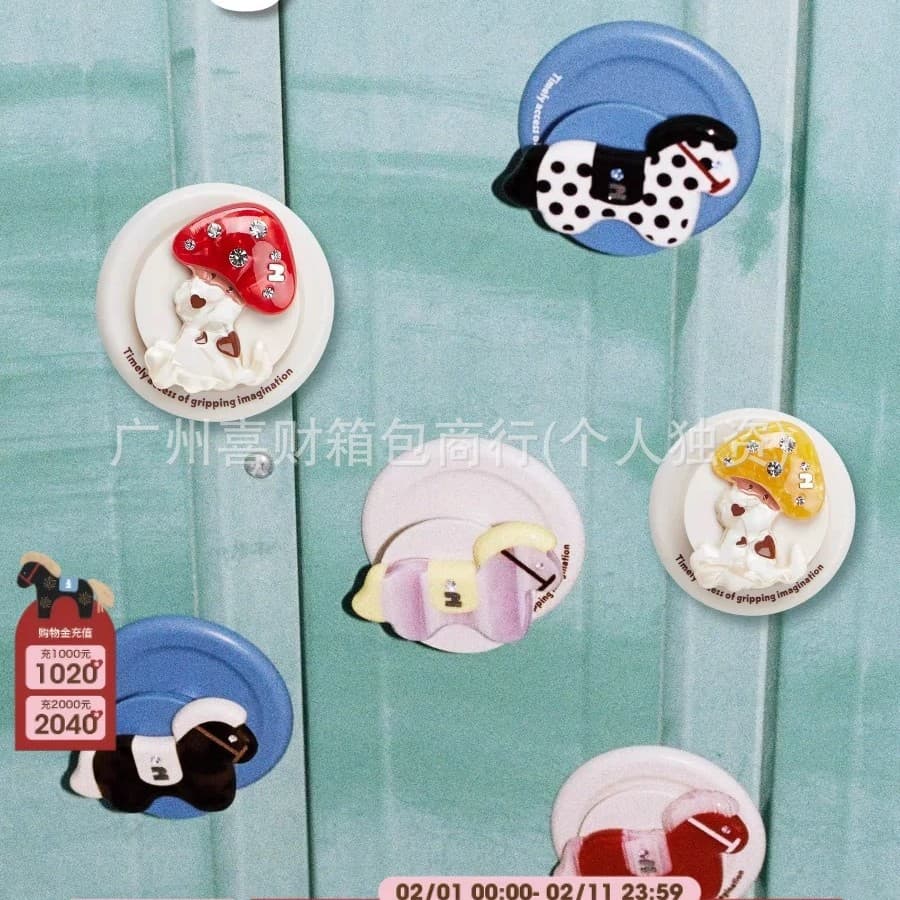 Tagi. Magi Mushroom Head Popcorn Acetate Magnetic Universal Cute Cartoon Colorful Creative Hand