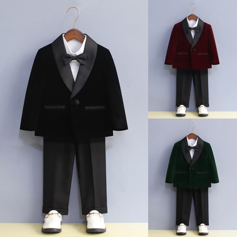 Export Children's Suit Set, Korean-style Kids' Wear for Autumn/Winter, Boys' Pageant First Birthday Outfit, Piano Host Performance Attire