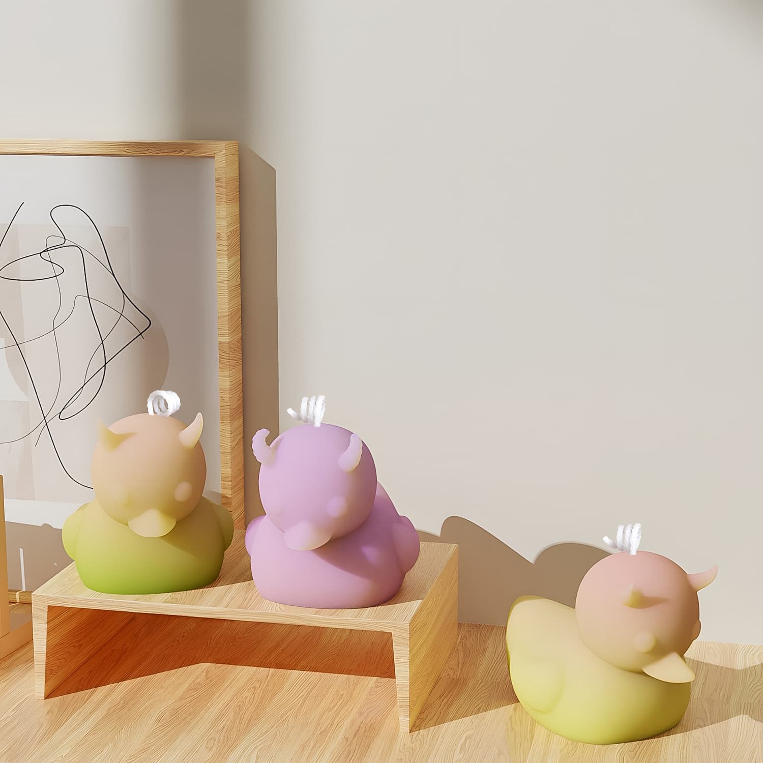 Creative DIY Horned Devil Duck Silicone Mold for Resin, Plaster Figurine, Epoxy Mold, Squishy Toy Mold