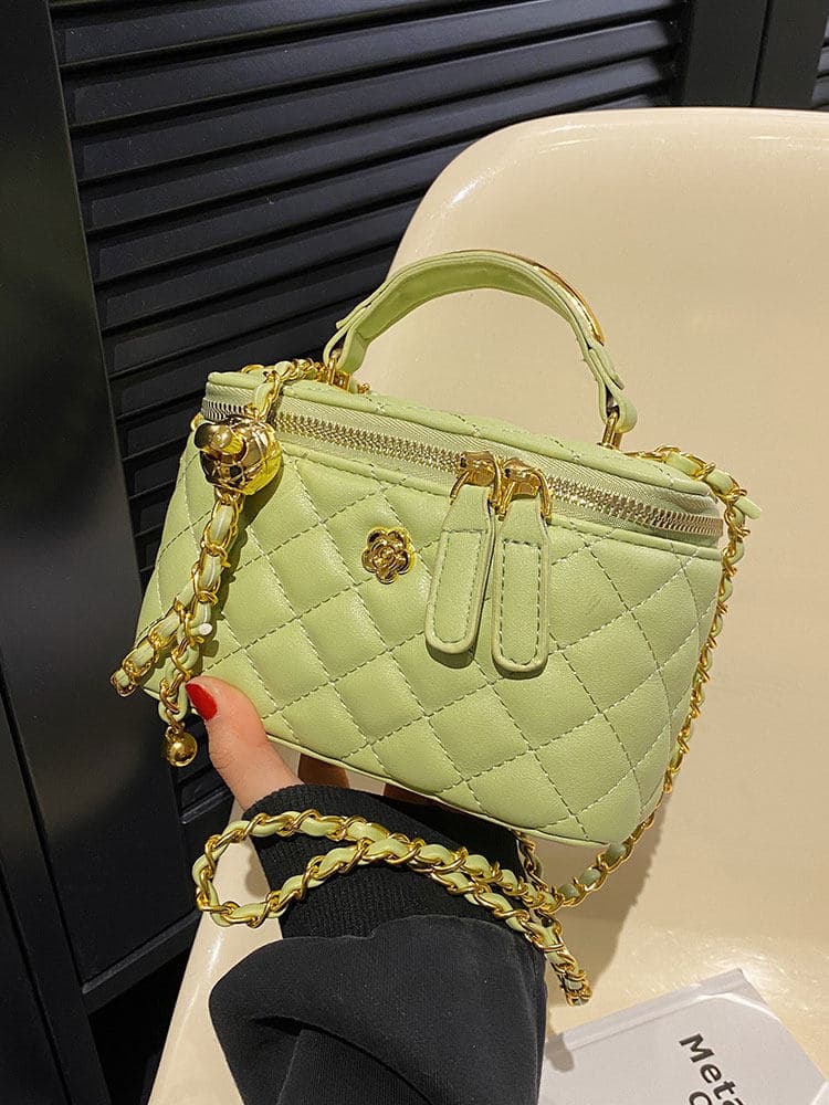 2026 Spring New Crossbody Chain Bag with Fresh Diamond Stitching, Sweet Chain Shoulder Bag, Chic Style