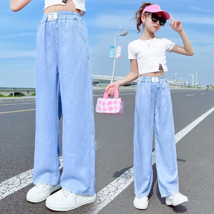 Girls' Pants Summer 2026 New Style Kids Mosquito-Repellent Pants Summer Wear Skin-Friendly Soft Thin Outdoor Tencel Jeans