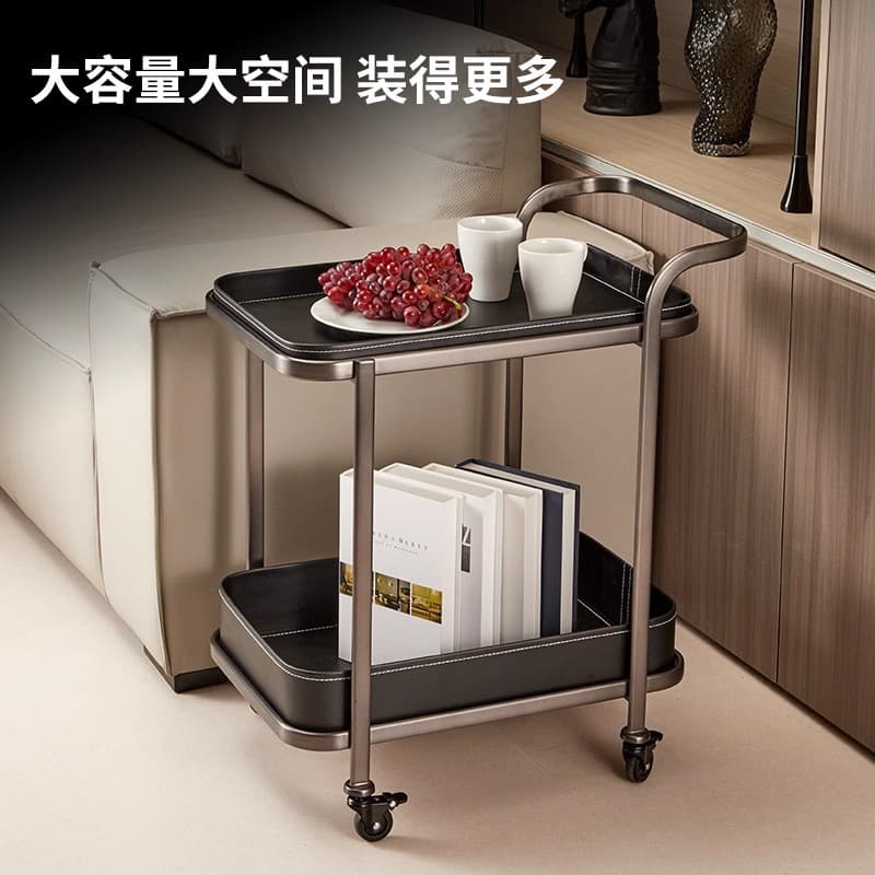 Restaurant Small Trolley, Stainless Steel Service Cart, Home Beverage Cart, Sofa Side Table Luxury Storage Cart, Scattered Tea Trolley
