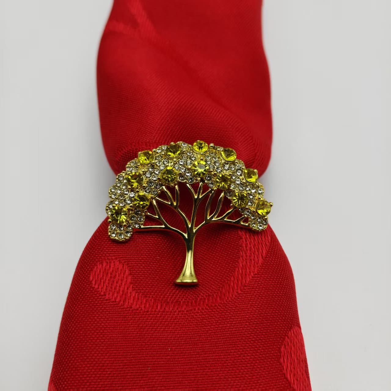 New golden wishing money tree alloy napkin buckle, diamond flower napkin ring, tableware ring