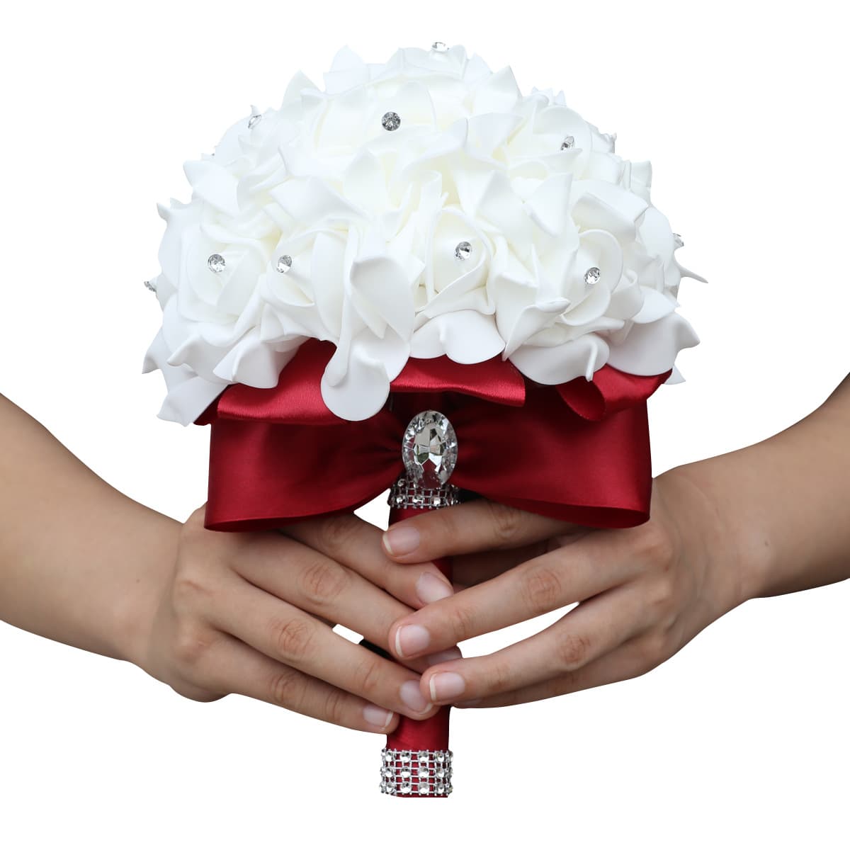Wholesale PE foam bouquets for brides and bridesmaids, available in multiple colors. Factory direct supply for wedding flowers.