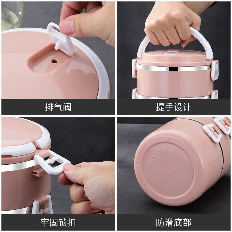 Heightened Stainless Steel Lunch Box Display Adult Office Worker Large Capacity Multi-layer Bento Insulated Container Compartment Single or Four Layers