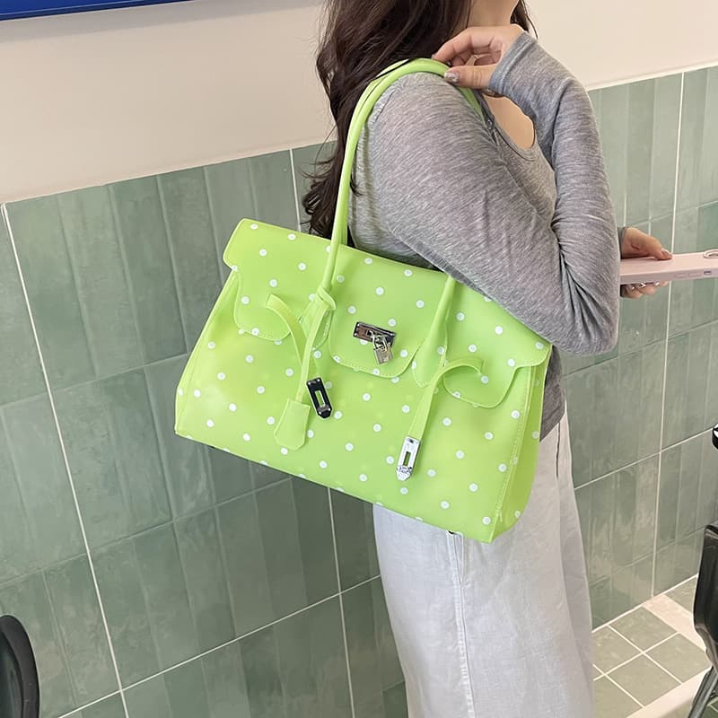 Fashion Minimalist Polka Dot Tote Bag, 2026 Summer New Transparent Jelly Bag, Trendy Ins Chic Underarm Bag for Women