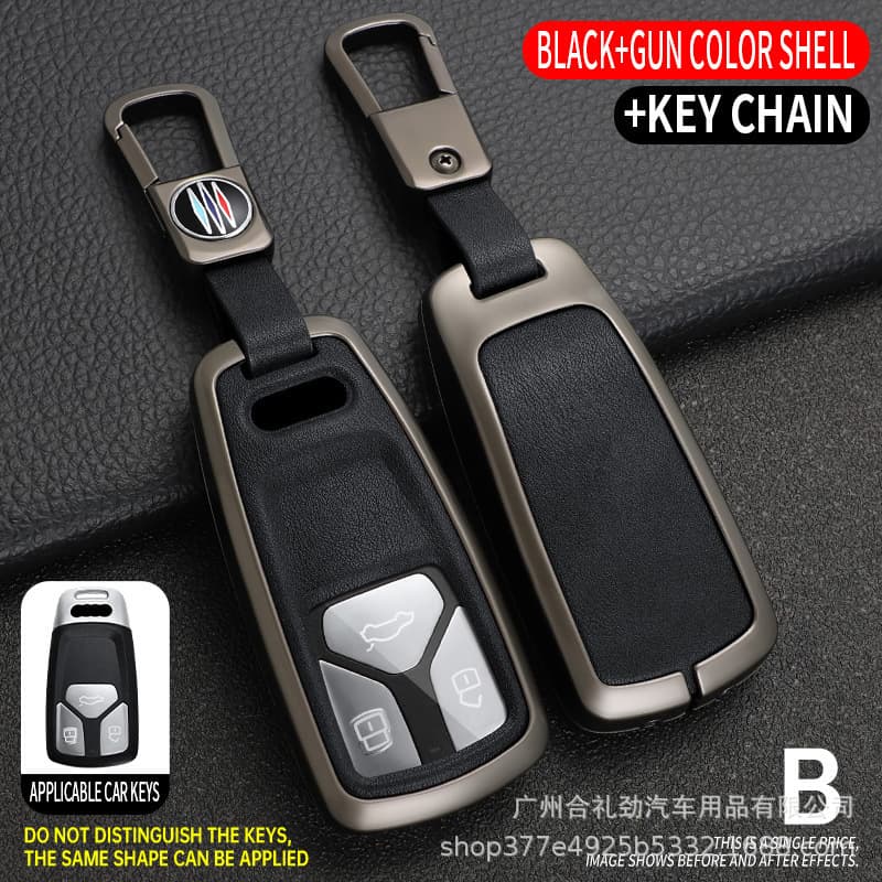Audi Key Case Cover A4L/A6L Metal Shell A3/A4/A5/A8 Premium Q3 Men Q5L Women Q7 Clip Bag