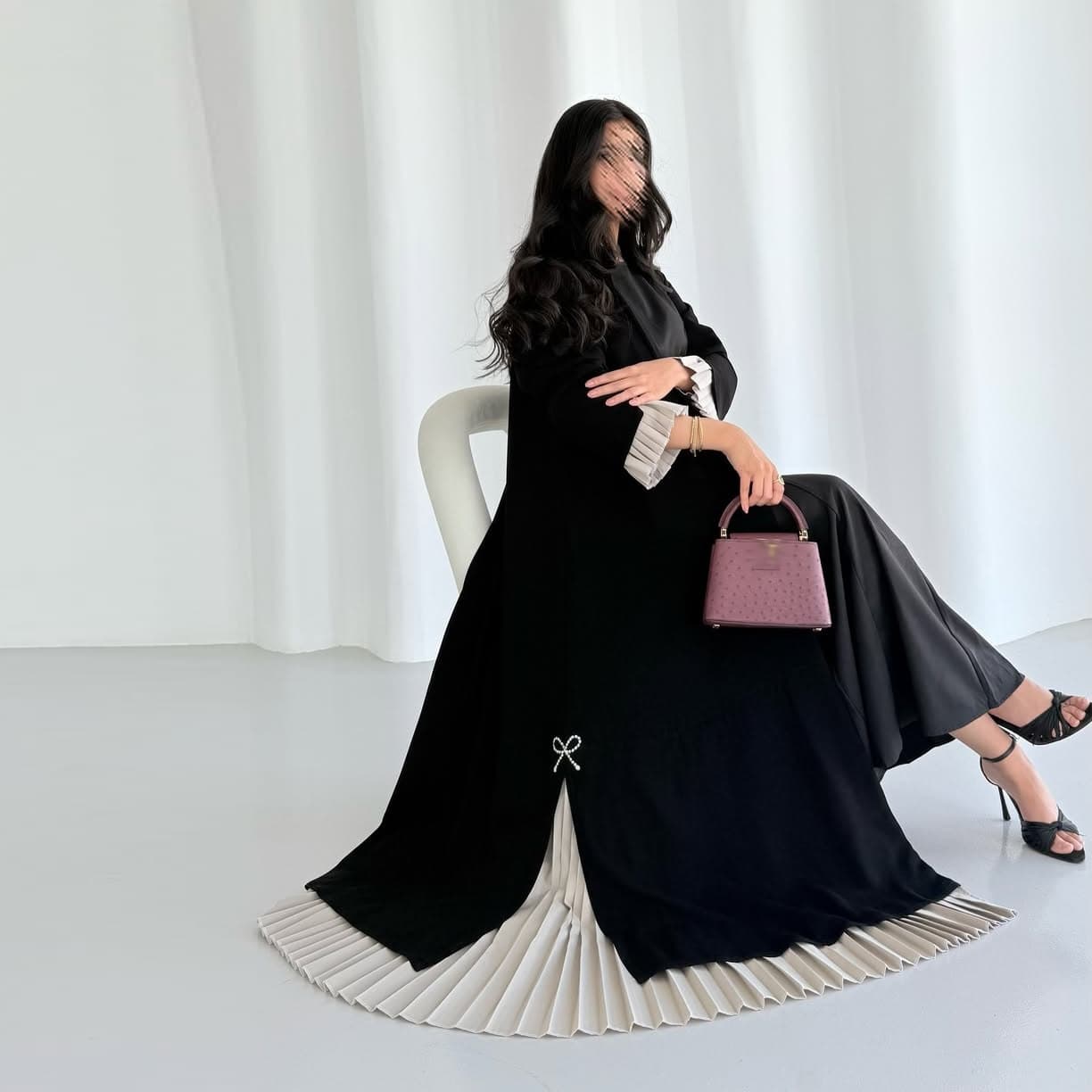 MQ249 2026 Summer New Cross-Border Modest Fashion Cardigan Outerwear Long Dress Pleated Patchwork Women's Clothing