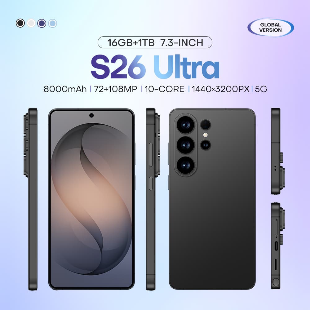 Cross-border hot-selling S26 Ultra Android large-screen smartphone source manufacturer direct sales TK/Temu can be shipped on behalf of
