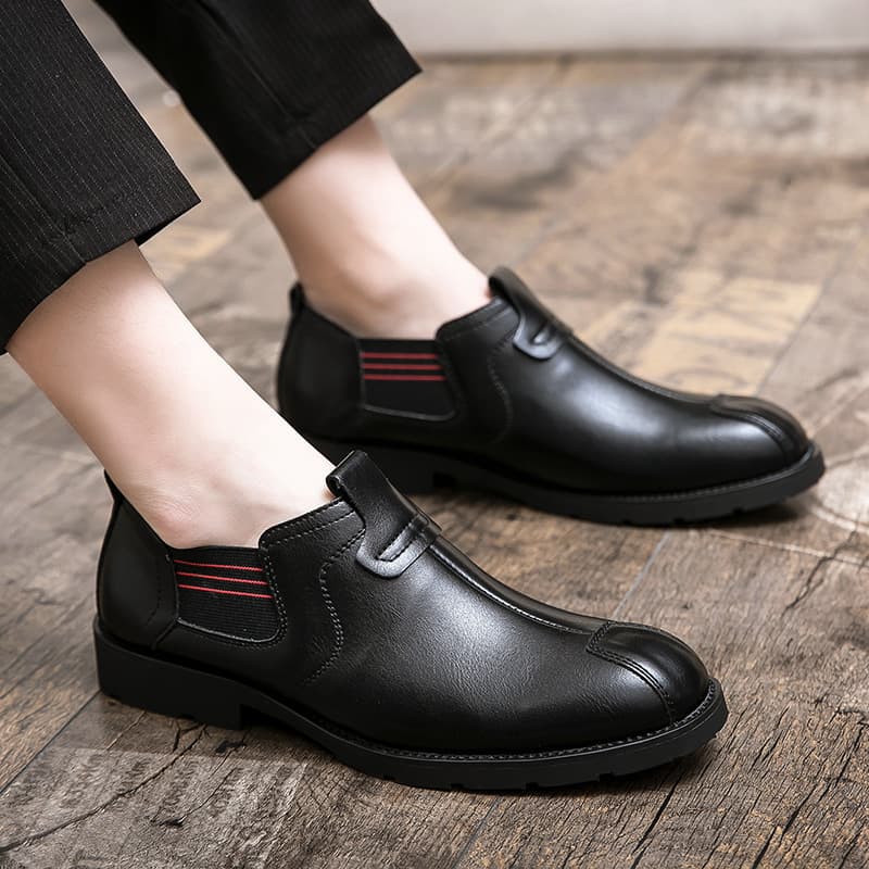 Martin Shoes Men's Low-cut British Style Lazy Casual Leather Shoes Men's Lace-in Korean Style Trendy Mens Shoes