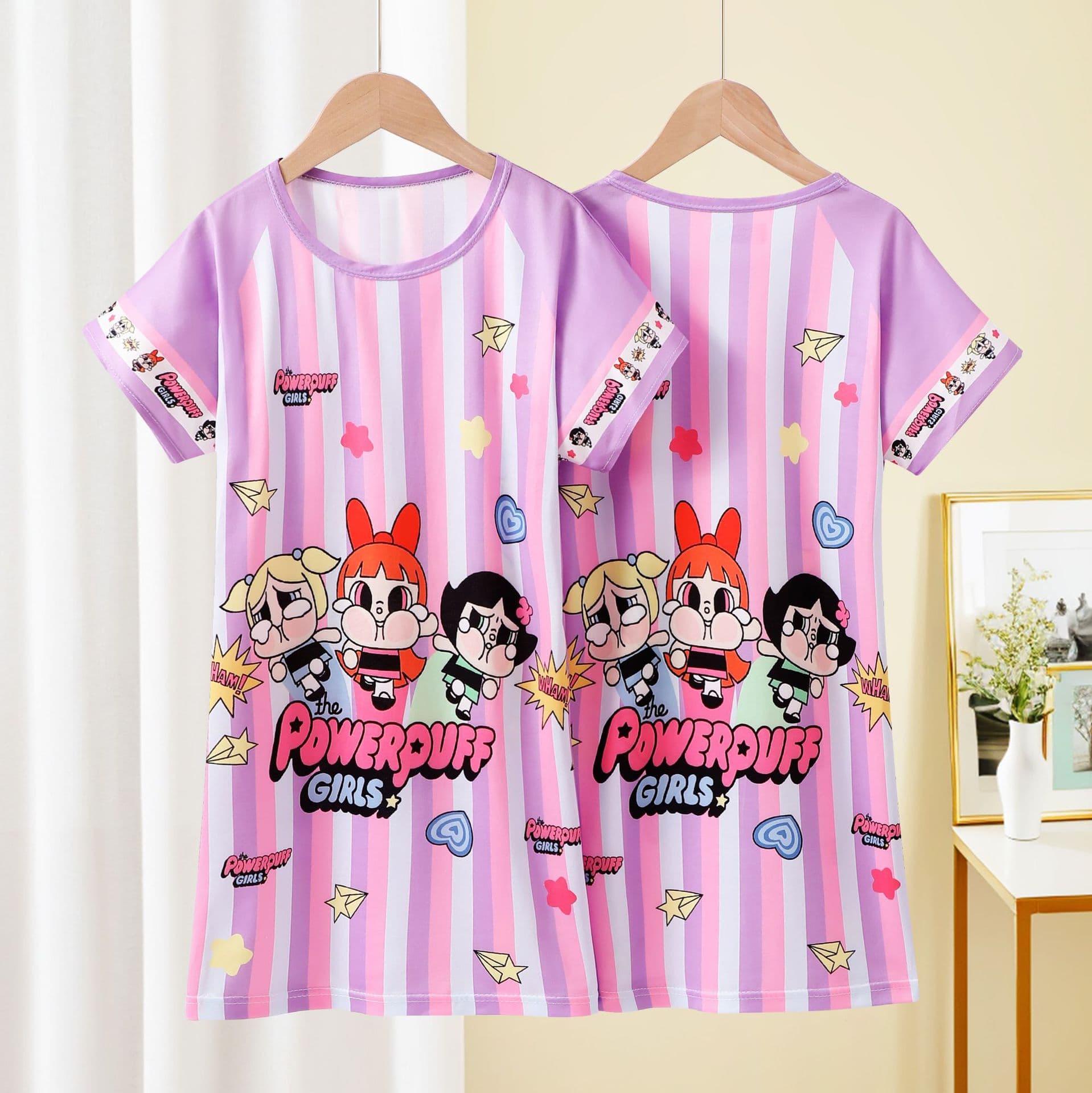 Children's Pajamas Girls Short Sleeve Nightgown Summer Little Princess Toddler Kids Dress