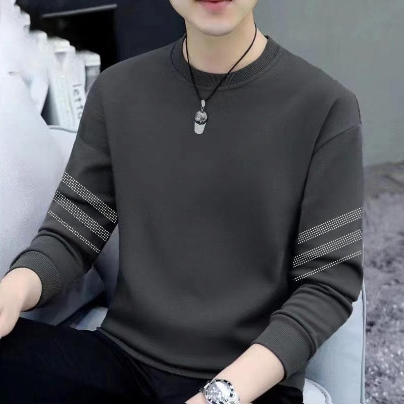 Men's Pullover Hoodie Spring Autumn 2025 New Youth Loose Black Heavyweight No-Hood Jacket Versatile