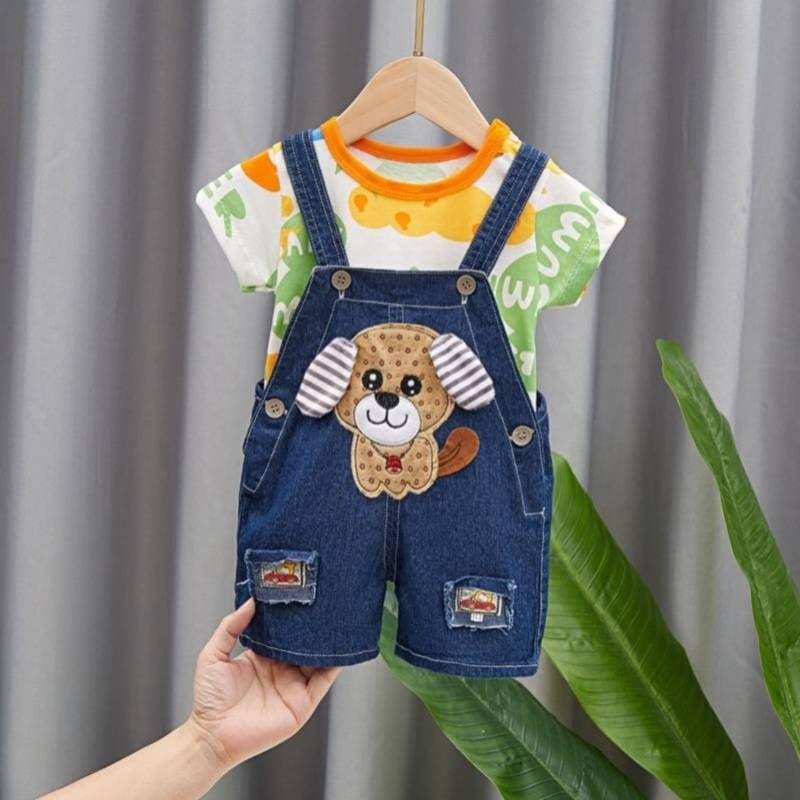 Kids Denim Overalls Shorts Set for Baby Boys, New Summer Infant Toddler Shorts, 3/4 Length