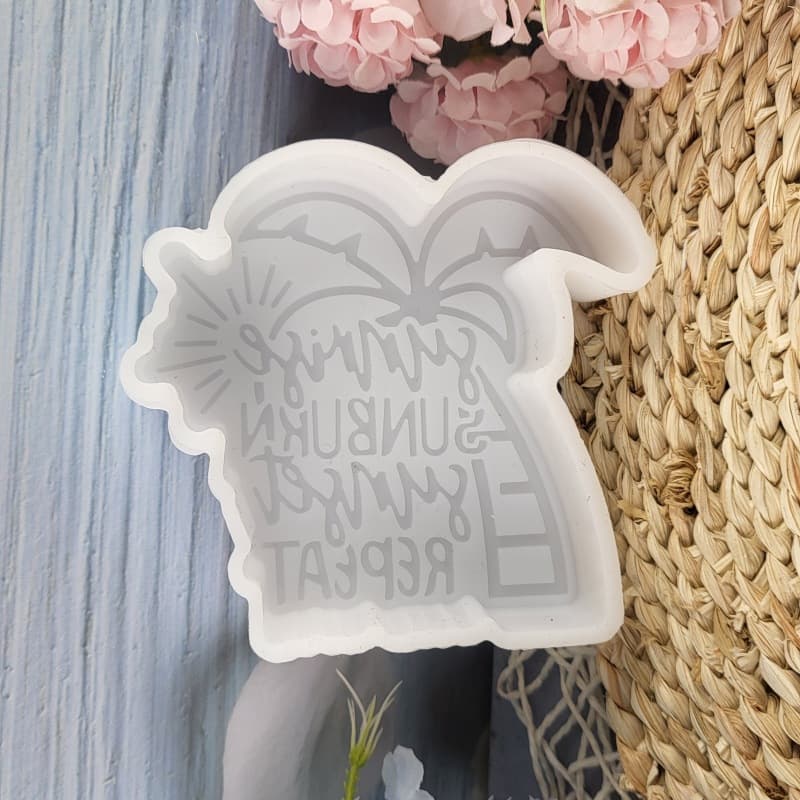 Z0109 Summer Coconut Tree Sunrise Aroma Mold Crystal Resin Silicone Mold DIY Decoration Silicone Mold