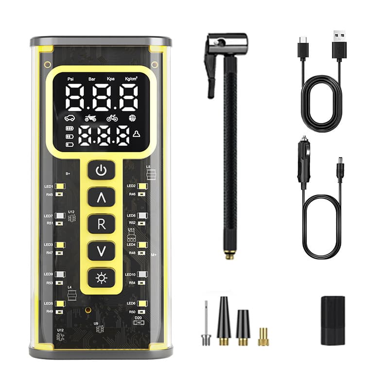 Cross-border new portable car air pump smart digital display car motorcycle bicycle basketball wireless air pump
