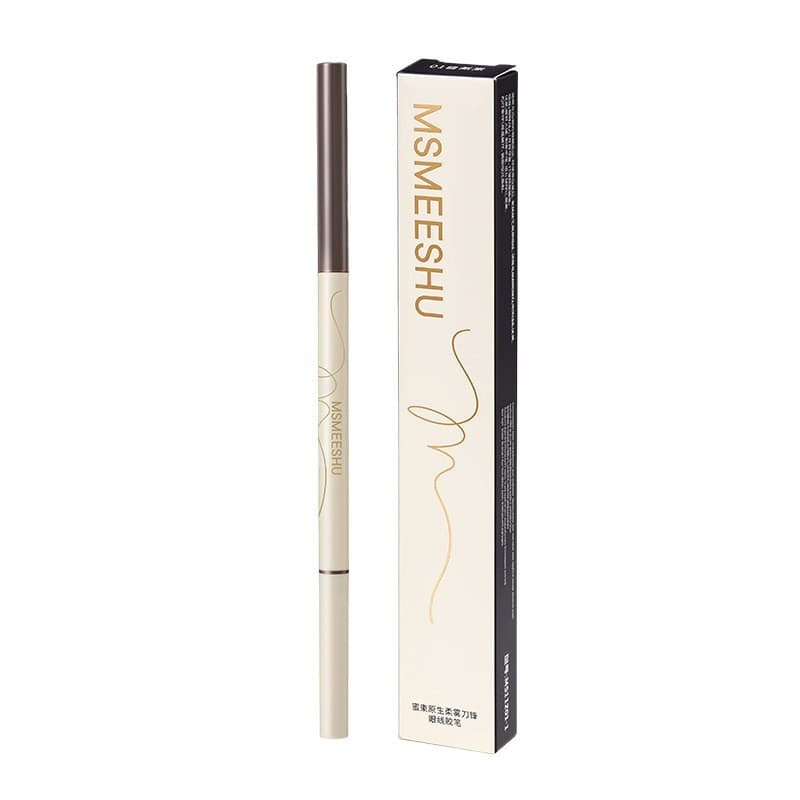 Eyeliner Gel Pencil Natural Soft Matte Ultra-Fine Double-Ended Waterproof Sweat-Proof Pigmented Long-Lasting Smooth Non-Clumping