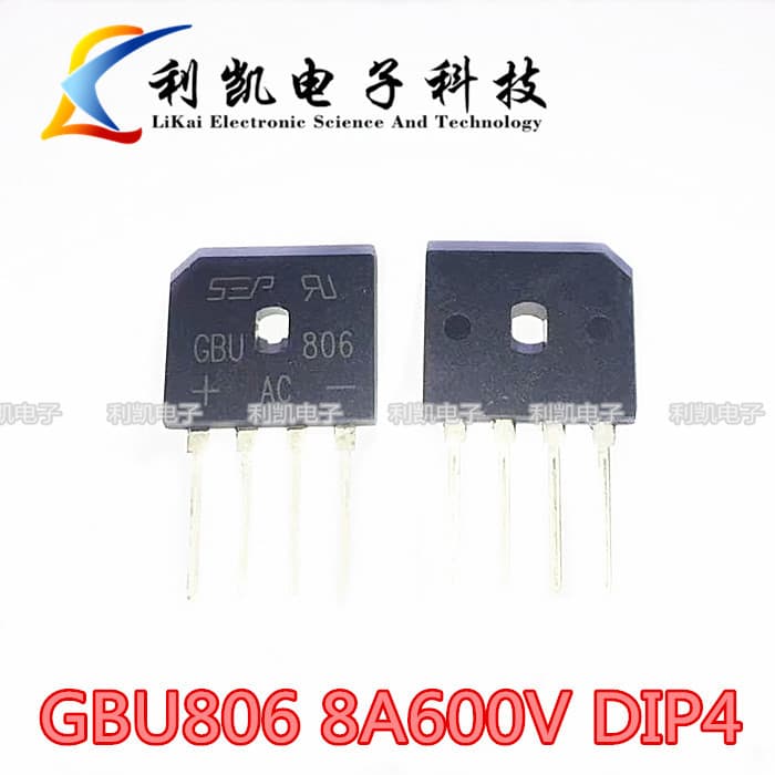 GBU806 Bridge Rectifier 8A 600V DIP4 Large Chip Commonly Used in Induction Cookers Flat Bridge