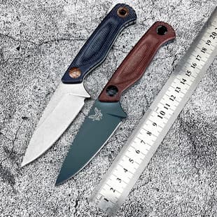 Cross-border Hot Selling Small Knife Butterfly 203 Outdoor Small Fixed Blade Knife, Linen Handle, Portable Field Survival Multi-function Knife