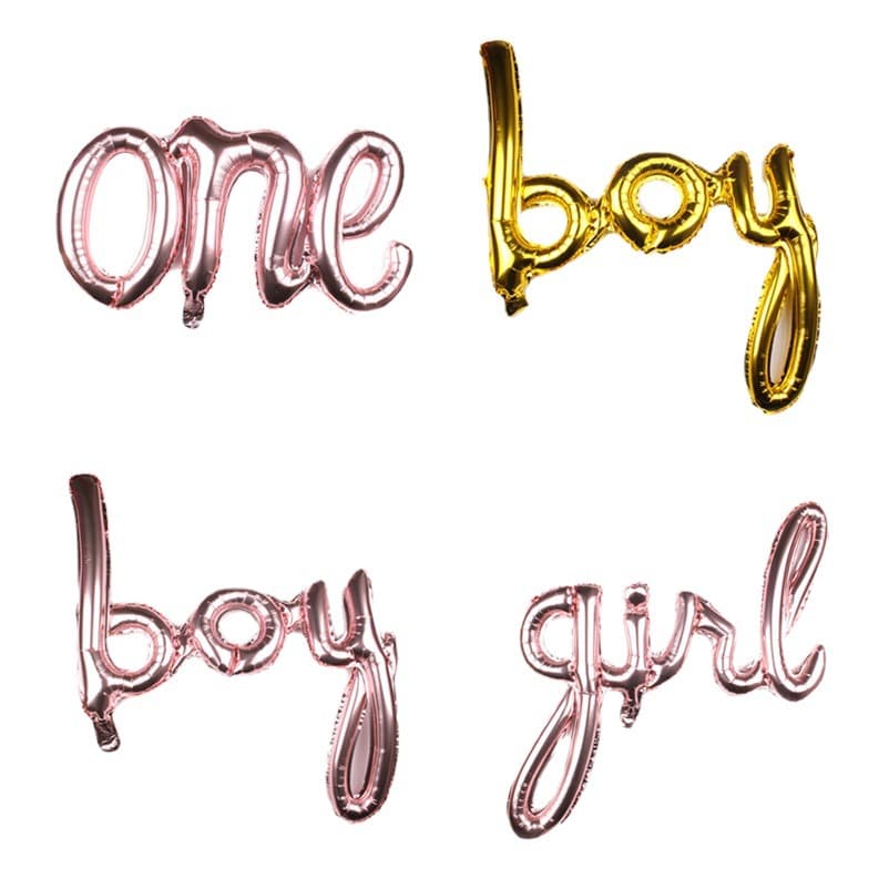 New Cross-Border BOY BABY GIRL ONE Jumpsuit Letter Aluminum Film Balloon Birthday Party Decoration Balloon