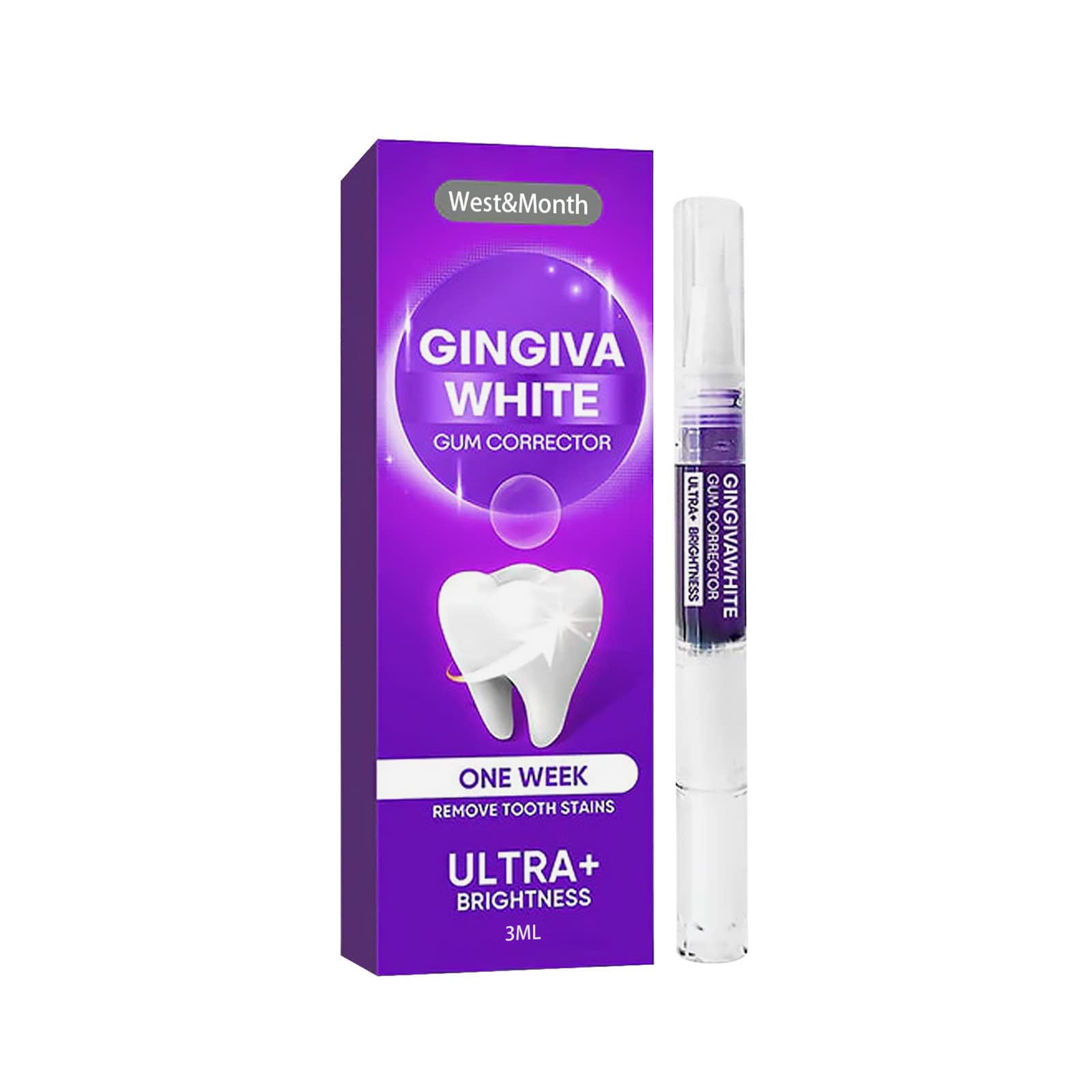 West&Month Teeth Whitening Pen - Cleans Teeth Stains, Tartar, Yellow Teeth, Brightens, Repairs Gum Care