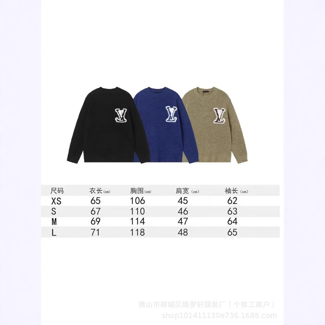 Correct version of cross-border fashion Lvjia's new LOGO logo lazy style men's and women's loose casual and versatile sweaters