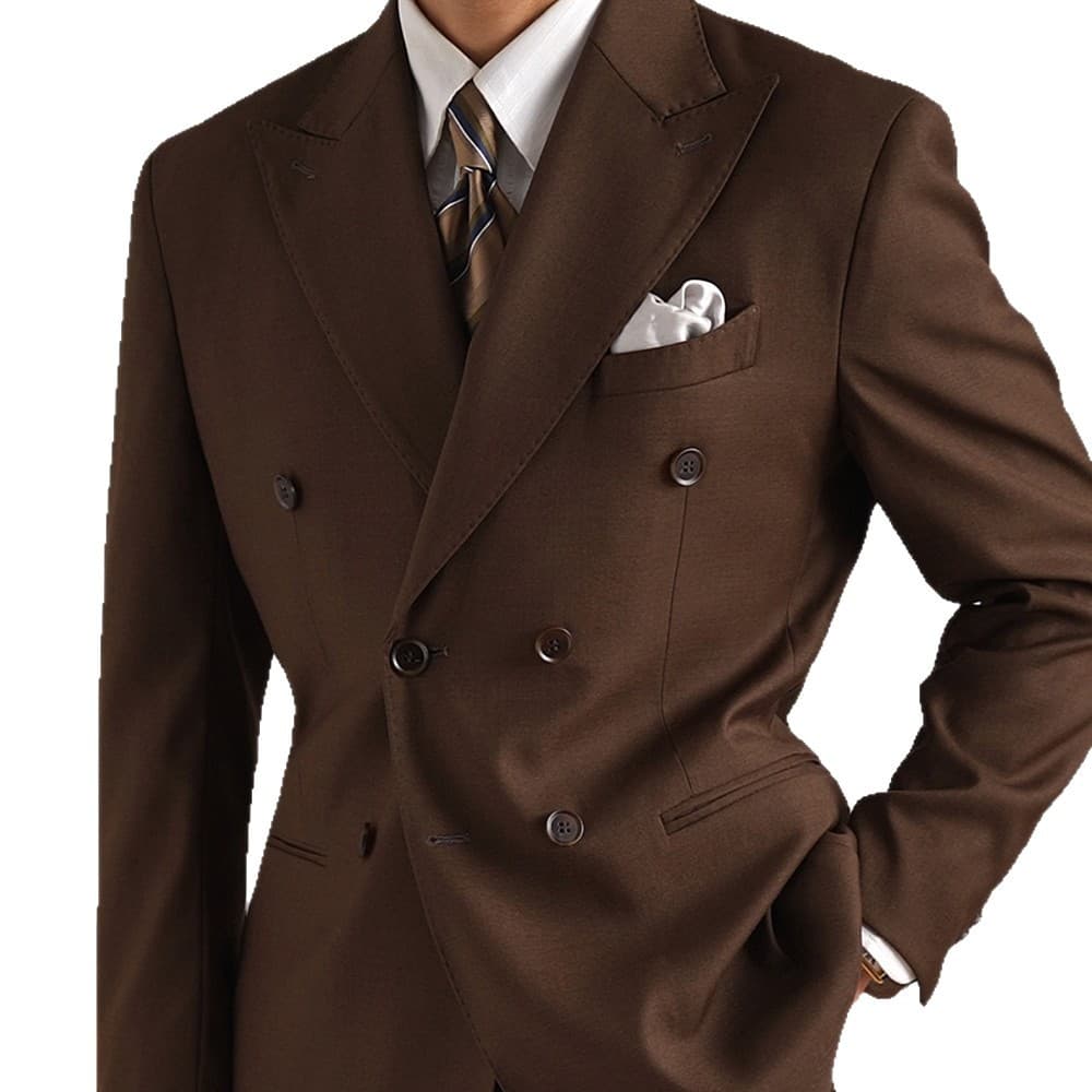 2026 New Double-Breasted Suit Set for Men, Business Casual Light Luxury Blazer Wedding Suit for Amazon Cross-Border