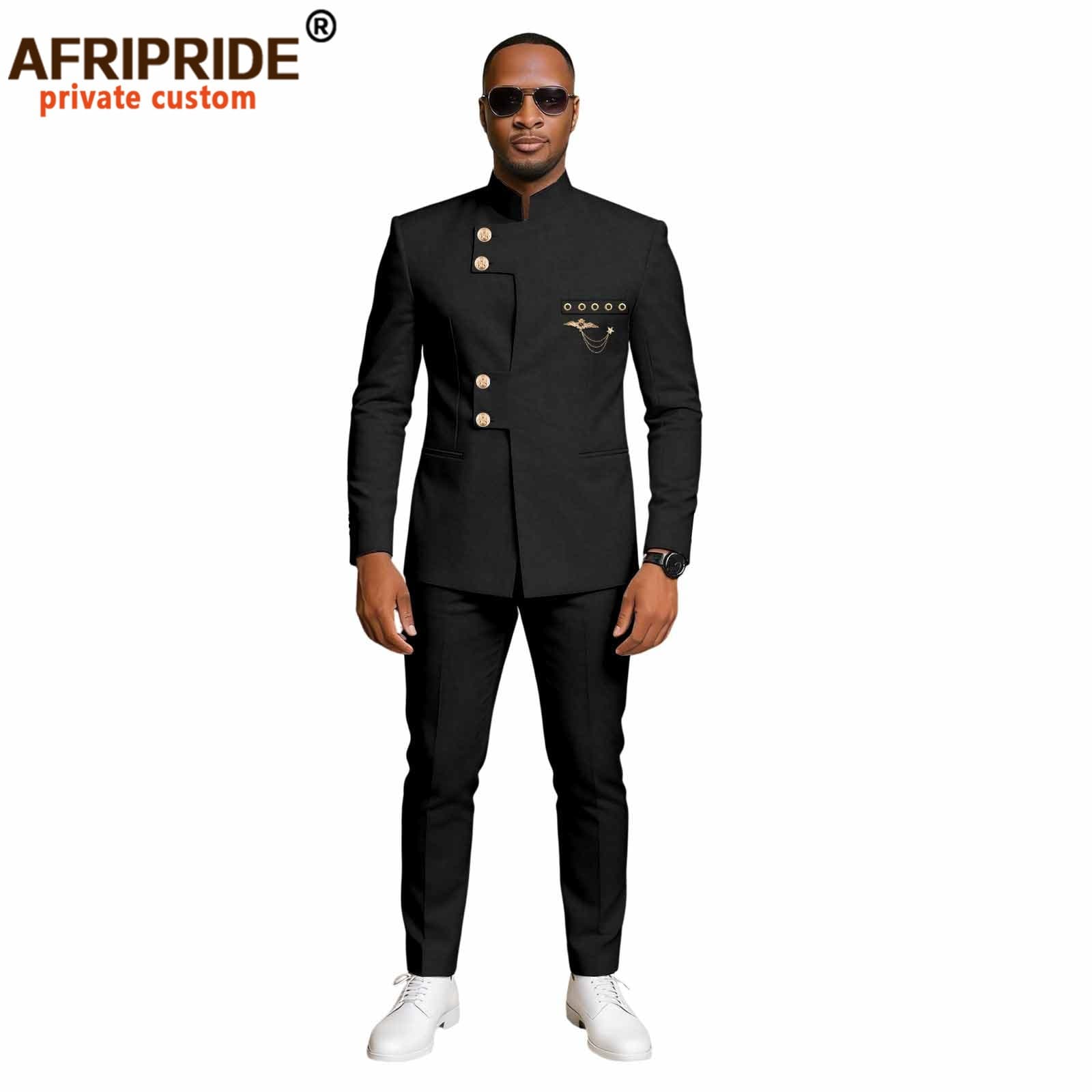 Drop shipping african men's slim fit l two piece set african clothes for men 2616060