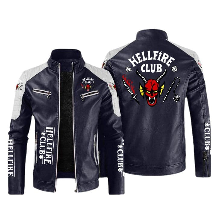 Stranger Things Hellfire Club Men's PU Leather Motorcycle Jacket