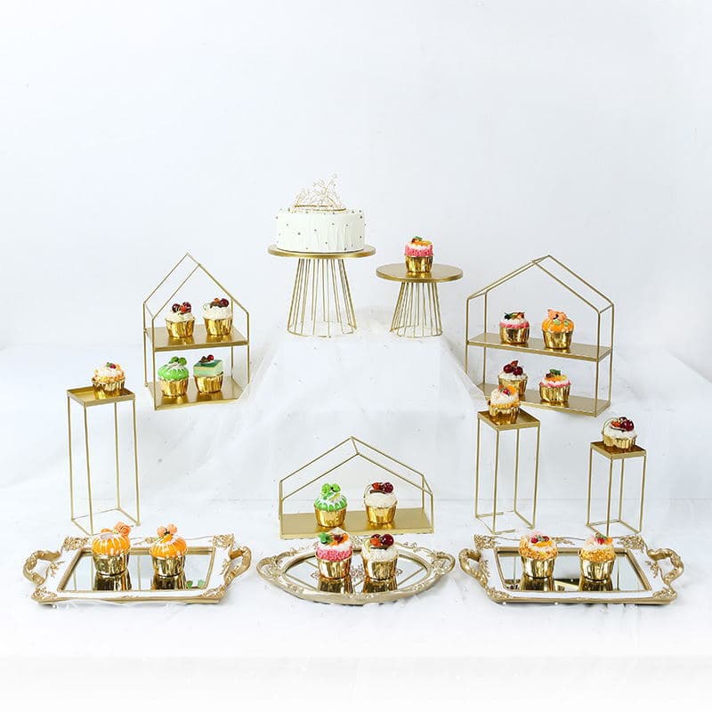 ins style cake plate wedding table jewelry plate dessert table display stand birthday cake stand geometric house ornaments