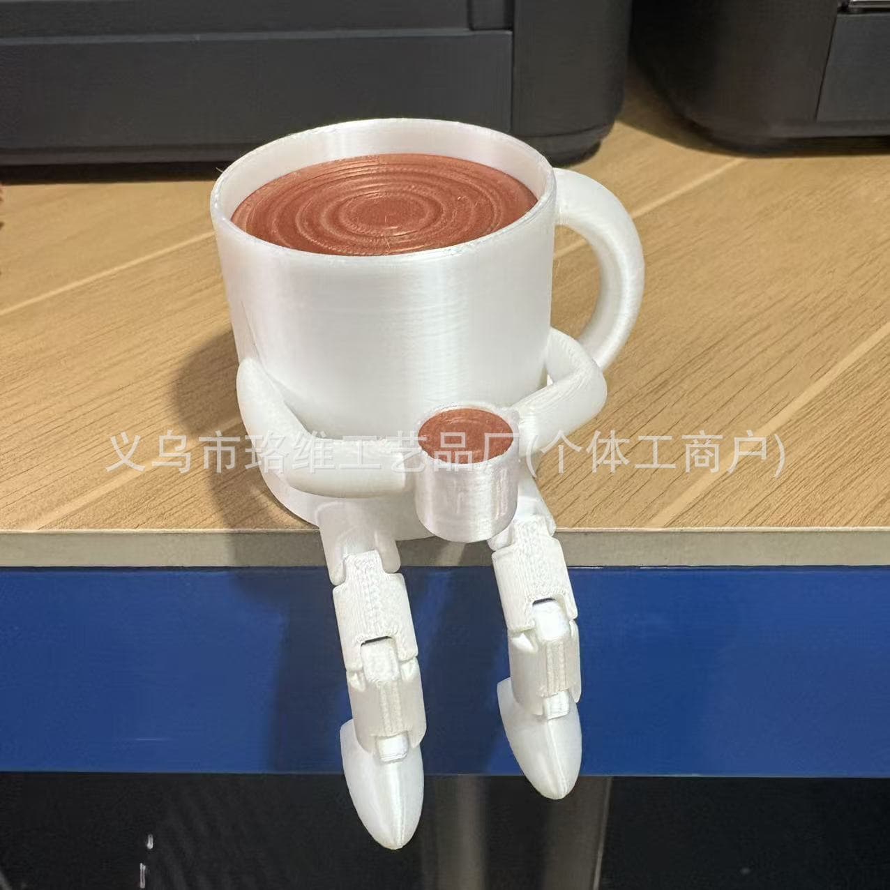 3D Printed Coffee Buddy Jointed Desk Figurine Coffee Bean Cup Corner Mini Statue Coffee Buddy