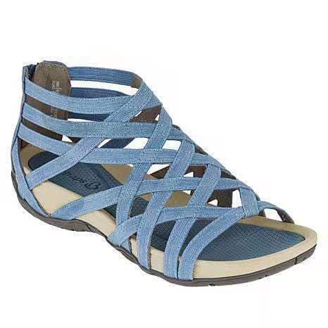 2021 Spring/Summer Export Large Size Patent Leather Low-Top Breathable Adult Sports Black Peep-Toe Viscose Shoes Roman Women's Sandals