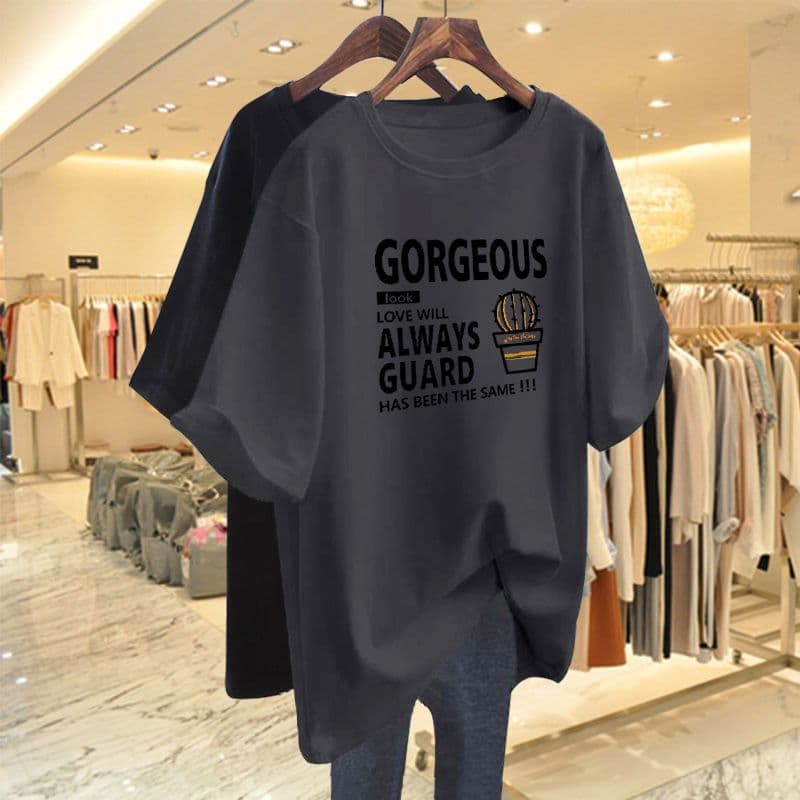 Plus Size Women Loose Fit Short Sleeve T-Shirt for 300 lbs, Casual Inner Layer Top, Belly Covering Summer Tee for Heavy Set Ladies