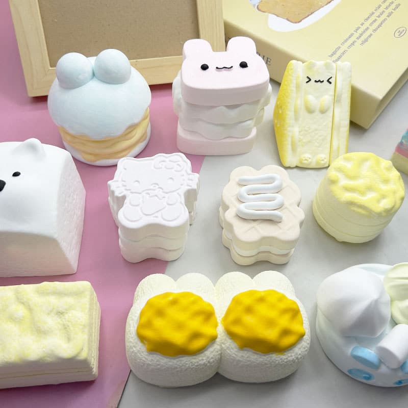 Cat Toast Muffin Cartoon Cookie Panda Cheese Milk Brick Knead Silicone Mold Chocolate Wax Bottle Sugar Mold