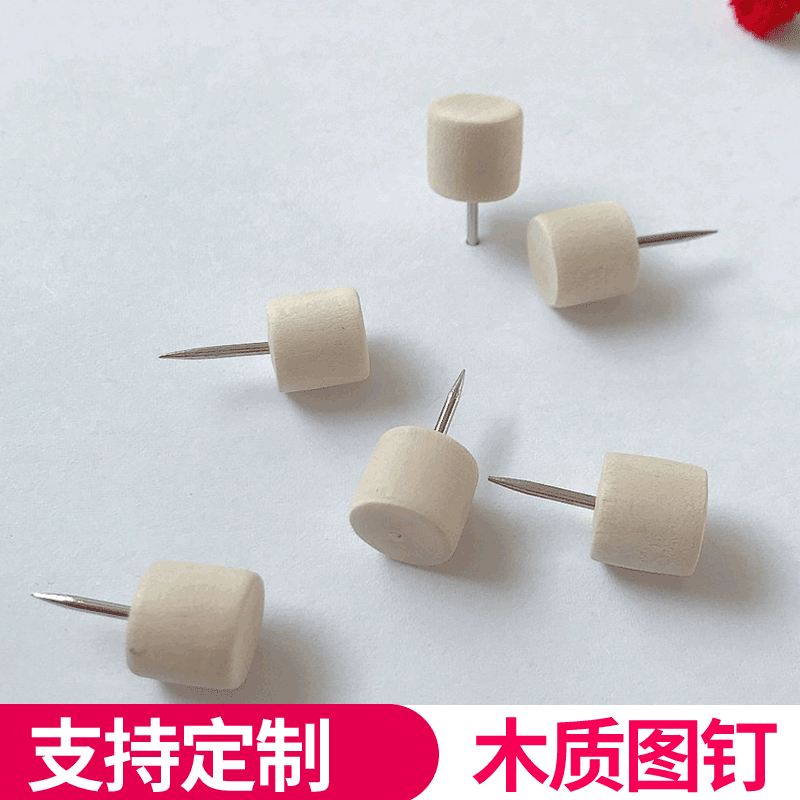 Natural Wood Thumbtacks, Cork Board Pins, Head Tacks, Square/Round Drawing Pins, Wooden Push Pins Bulk