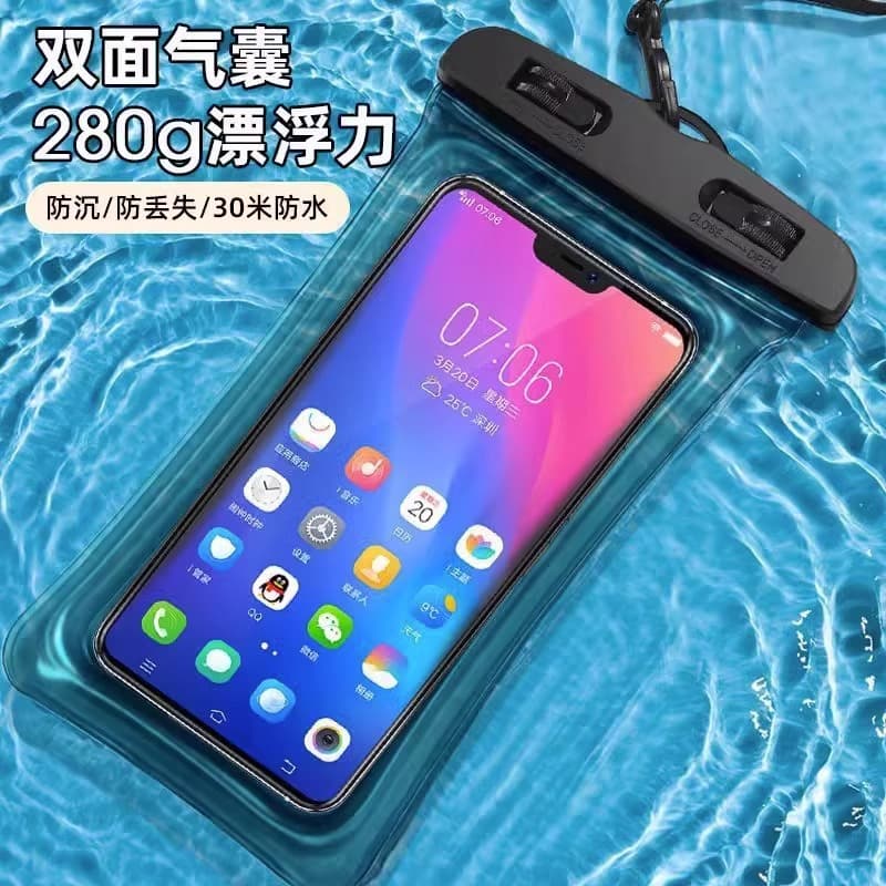 Inflatable Floating Waterproof Phone Pouch with Touchscreen, Outdoor Swimming and Rafting Waterproof Phone Bag Wholesale