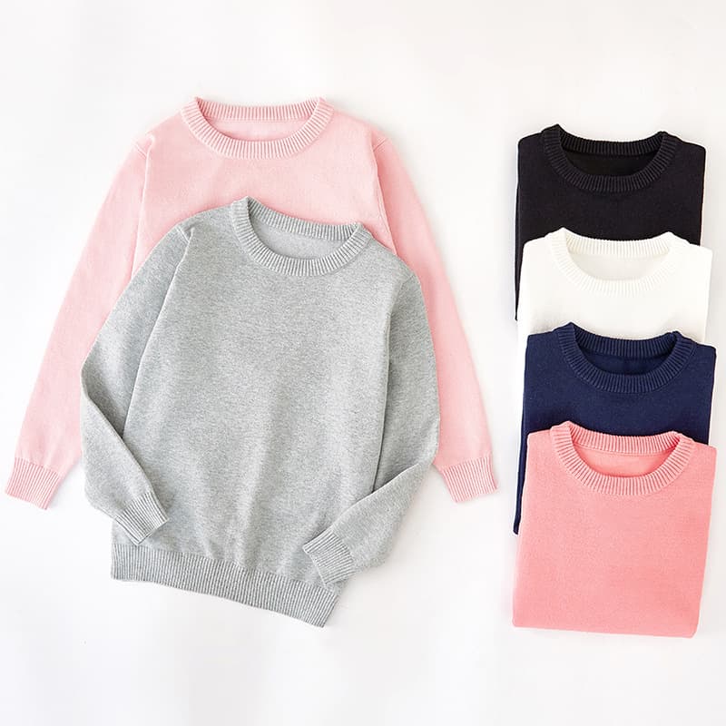 2026 Children's Round Neck Pullover Sweater for Boys and Girls, Winter Stock, Knit Top