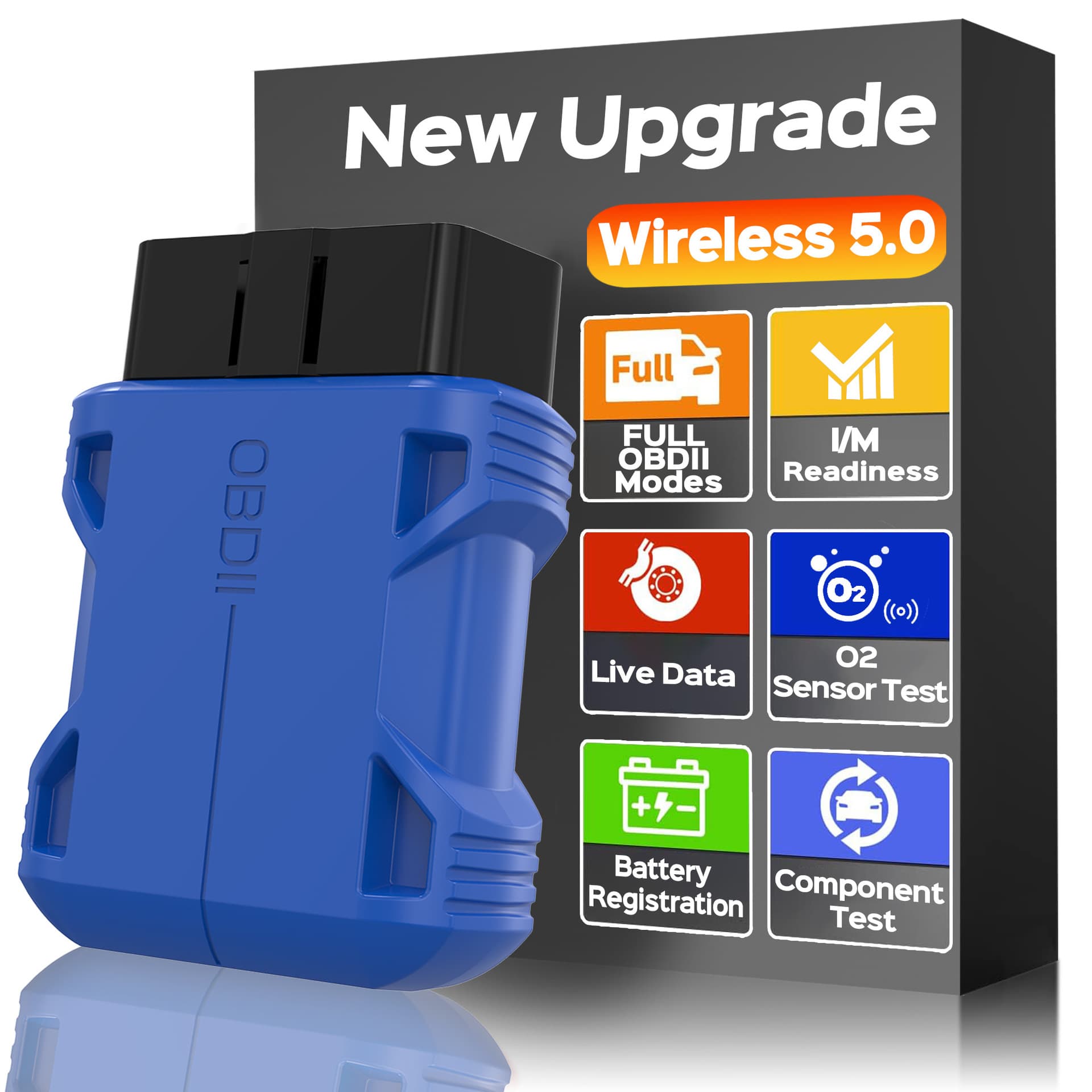 Car Diagnostic Scanner Code Reader V016 5.0 APP Portable Smart OBD2 Adapter Tester Bluetooth OBD