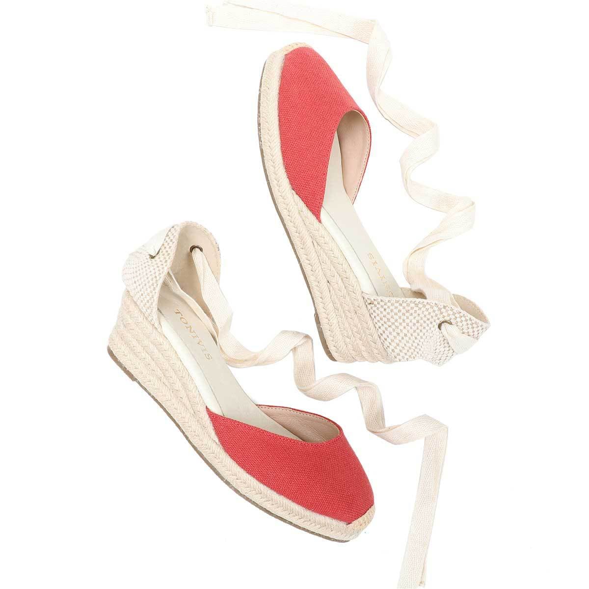 2026 New Summer Versatile Shallow Roman Wedge Heel Sandals Chunky Heel Mid-Heel Women's Jute Sole Sandals French Style