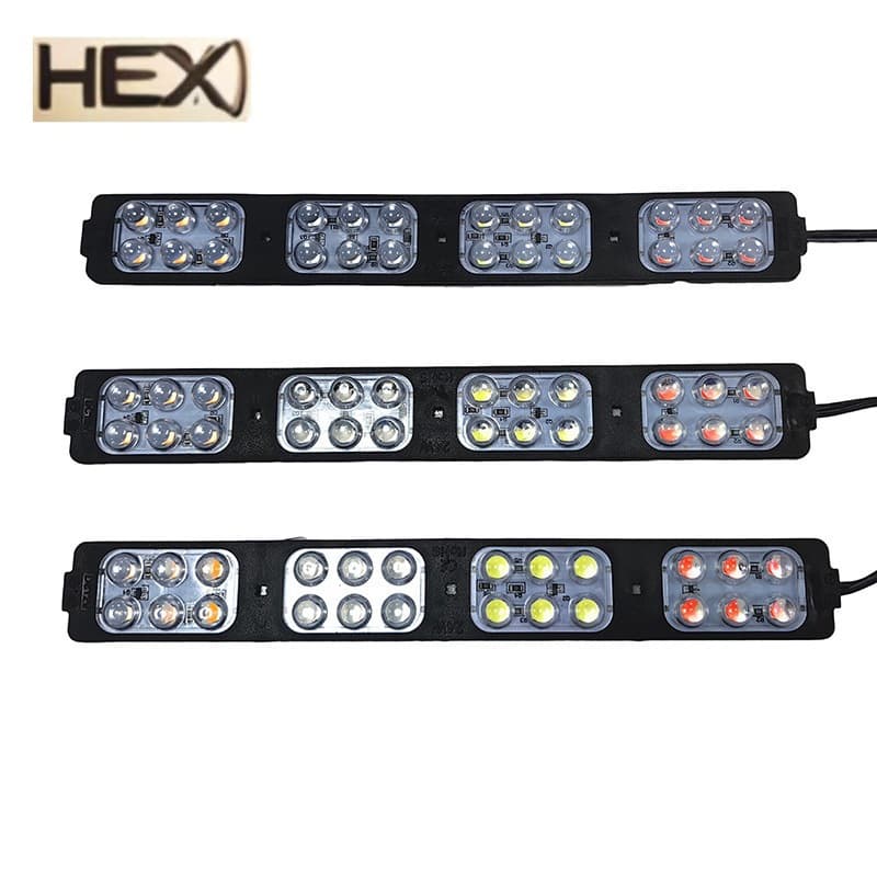 Factory Direct DC12V/24V LED 24-Light Red Blue Strobe Module Warning Light for Trucks Motorcycles Signal Light