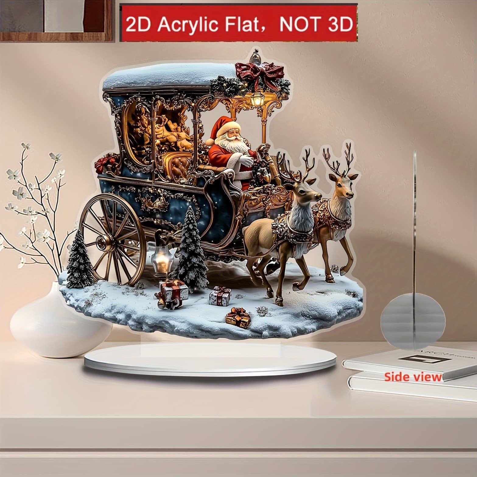 Cross-border new product Santa Claus desktop decoration home office 2D acrylic decorative ornaments Christmas decorations