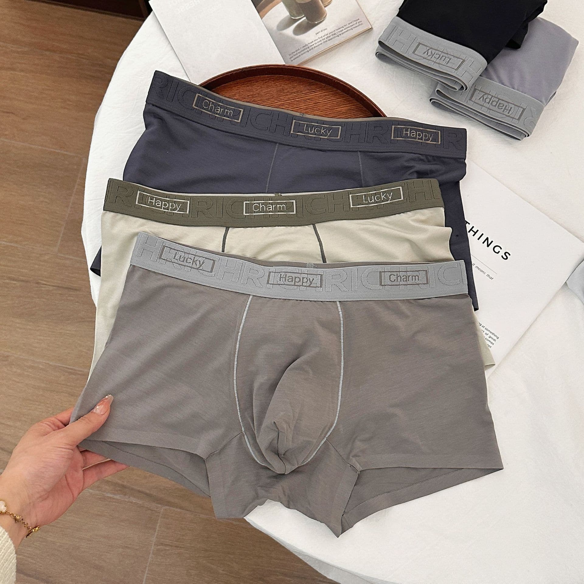 2025 Summer Modal Men's Boxer Briefs 5A Full Cotton Crotch Seamless Underwear New High-End