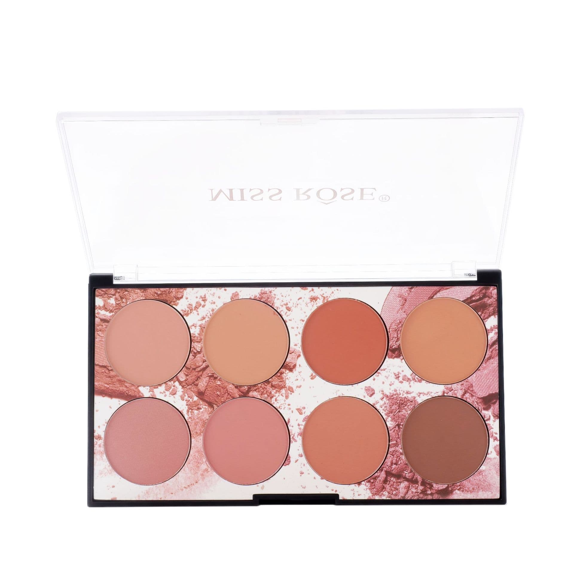 Miss Rose Matte Multi-Color Youthful Blush Palette, Natural Blush for Women with Highlighter, Affordable All-in-One Contouring Palette