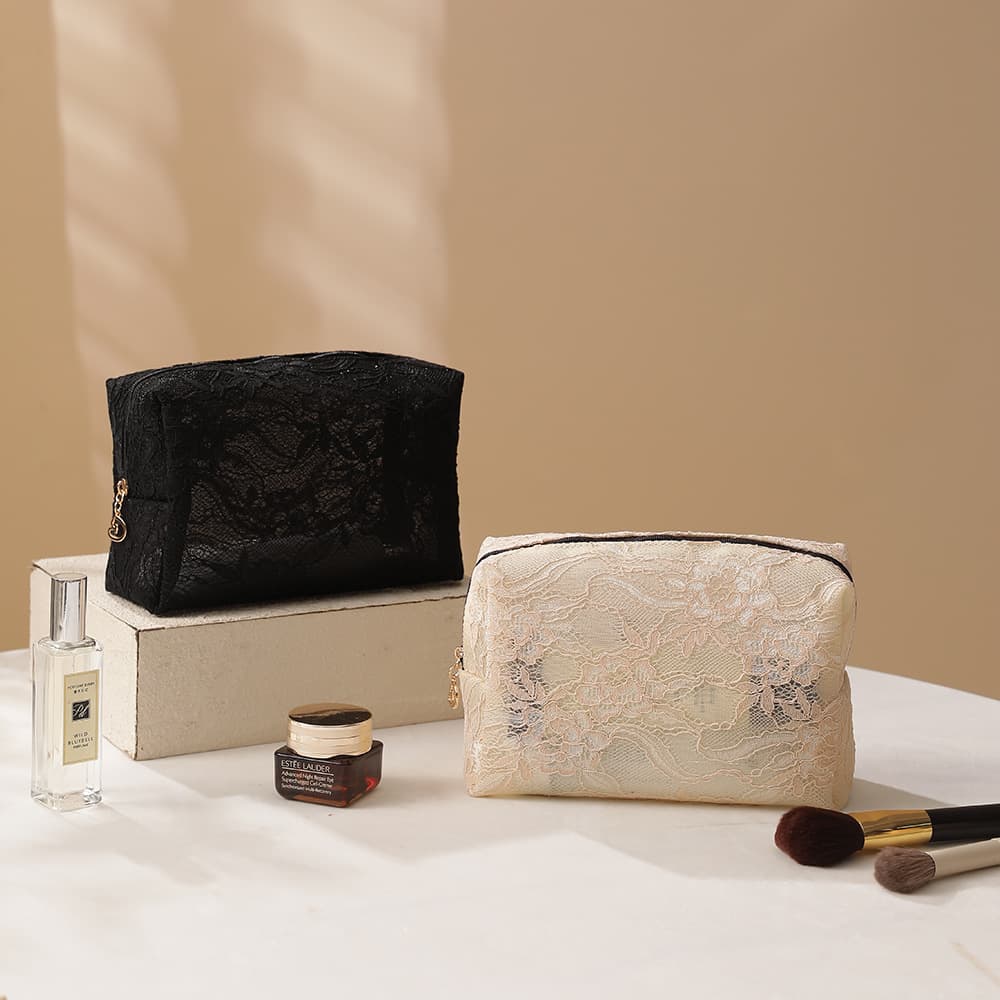 Light Luxury Lace Cosmetic Bag Mesh Evening Bag Portable Toiletry Bag Travel Organizer Bag Bag-in-Bag Cross-Border Hot Seller
