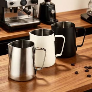 304 Stainless Steel Coffee Latte Art Pitcher with Scale, Espresso Milk Frothing Pitcher, Sharp Spout Milk Jug, Latte Art Tool