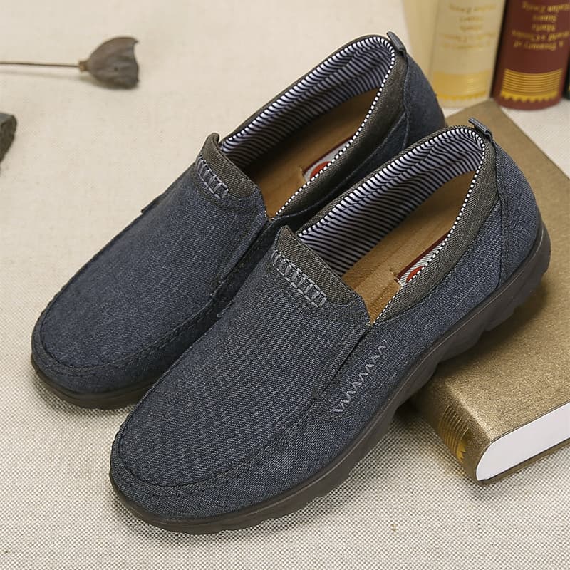 Old Beijing Cloth Shoes for Men, Father's Shoes, Spring and Autumn Soft Sole Men's Casual Shoes, Anti-Slip Large Size Dad Shoes, Middle-Aged and Elderly Men's Shoes