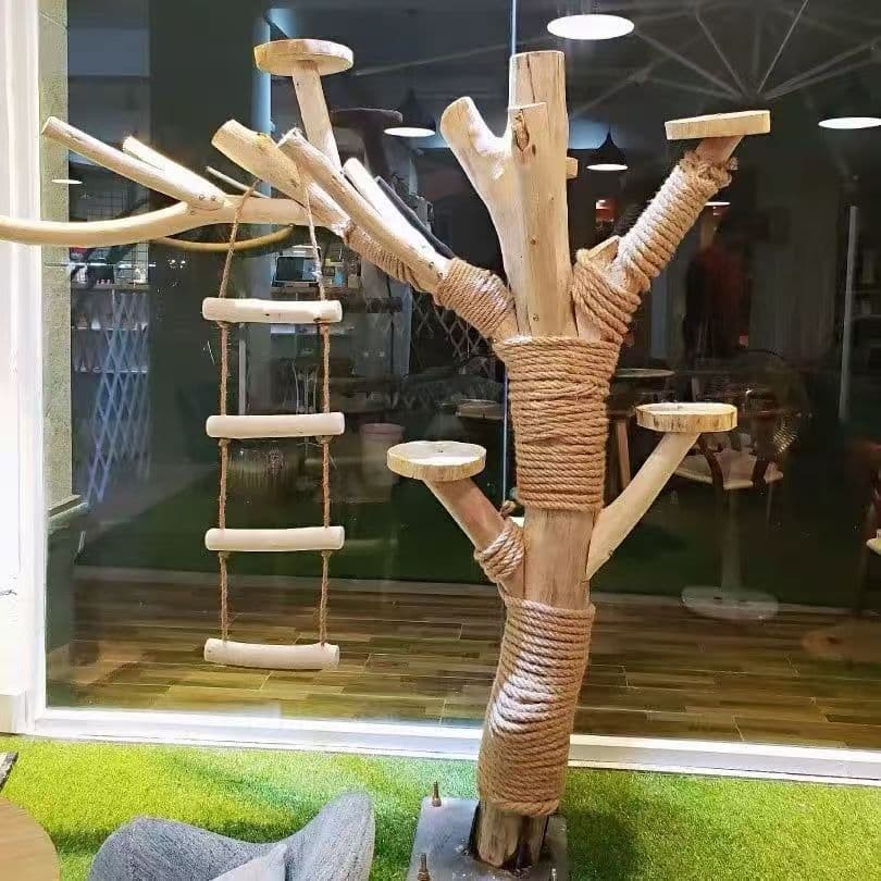 Solid Wood Trunk Artificial Cat Tree Large Dead Tree Cat Climbing Frame Bird Stand Cat Nest Cat Toy Shape Bracket