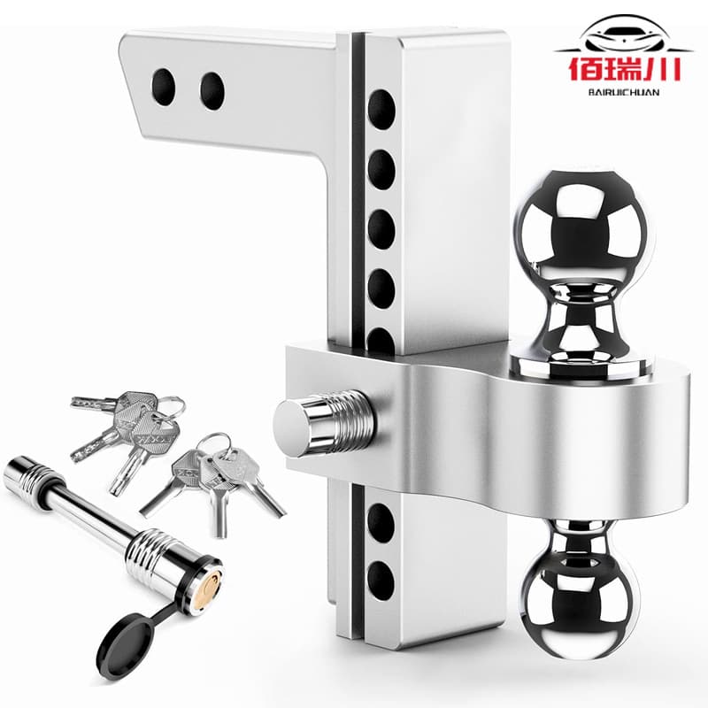 Adjustable Aluminum Trailer Hitch Trailer Arm 2.5' 18500lb 2'' & 2-5/16'' Ball Head